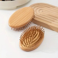 Natural Bamboo Air Cushion Massage Comb Oval-Shaped Air Cushion Combs Anti-Stati