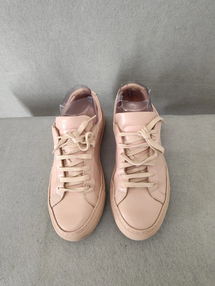 Common Projects Achilles Low Women Sneakers 35 Pink Leather Casual Shoes - Image 3 of 4