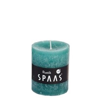 Spaas 8 Rustikale Stumpenkerzen Ohne Duft, 68/80 Mm, ± 30 Stunden, SmaragdgrüN
