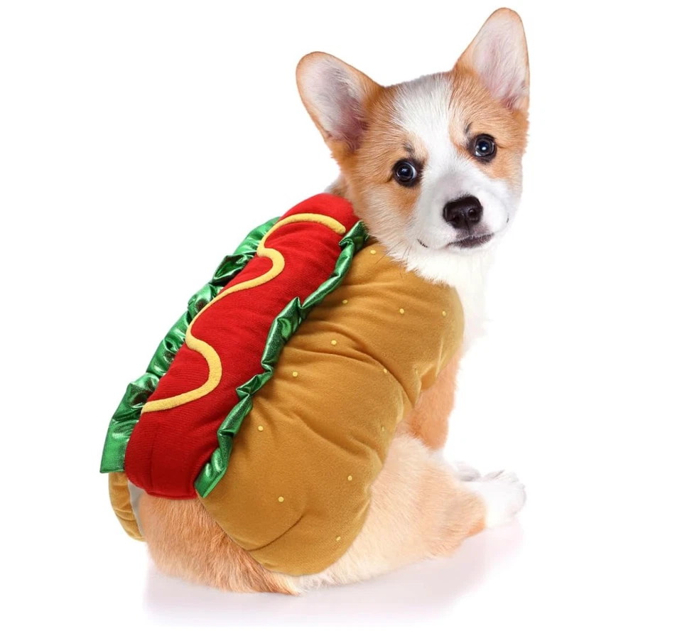 Divertido Disfraz de Perro Caliente - Traje de Mascota de Halloween para Perros Pequeños y Medianos Foto 4 de 4