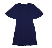Lauren Ralph Lauren Dress Womens 2 Blue Cape Flutter Sleeve Sheath Knee Length