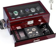 ANWBROAD 12 Slots Uhrenbox Herren Holz Watch ...