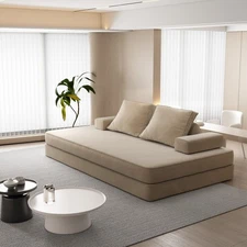 86.6" Multifunctional Convertible Sofa Bed with 2 Tumbler Backrests and 2 Pillow