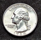 1964 Washington Quarter (90% Silver) .....   Nice Detailed Coin.....