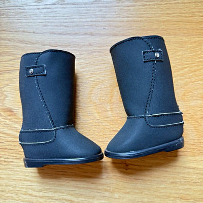 American Girl Black Tall Boots Shoes for 18'' Doll 2pc