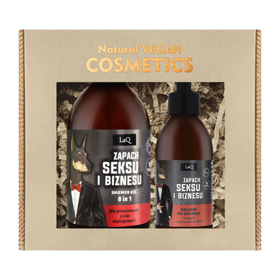 LaQ Zapach Seksu i Biznesu Czarny Mat żel 500 ml + krem po goleniu 150 ml