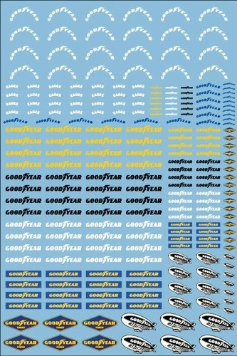Hot Wheel Goodyear All Scale 1/64 1/43 1/24 1/18 Waterslide Decals Board