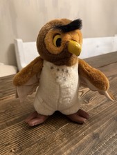 Vintage Disney Winnie The Pooh 10" Owl Plush Faux Leather Feet  Beak Rare Tags