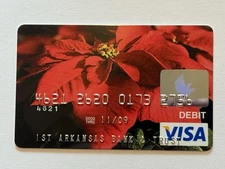 Poinsettia Debit Gift Card▪️First Arkansas Bank & Trust▪️No Value▪️2009 Exp