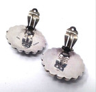 Large 925 Mexico Taxco TD-35 Black Onyx Pebbled Sterling Clip Earrings 28 grams — photo 5
