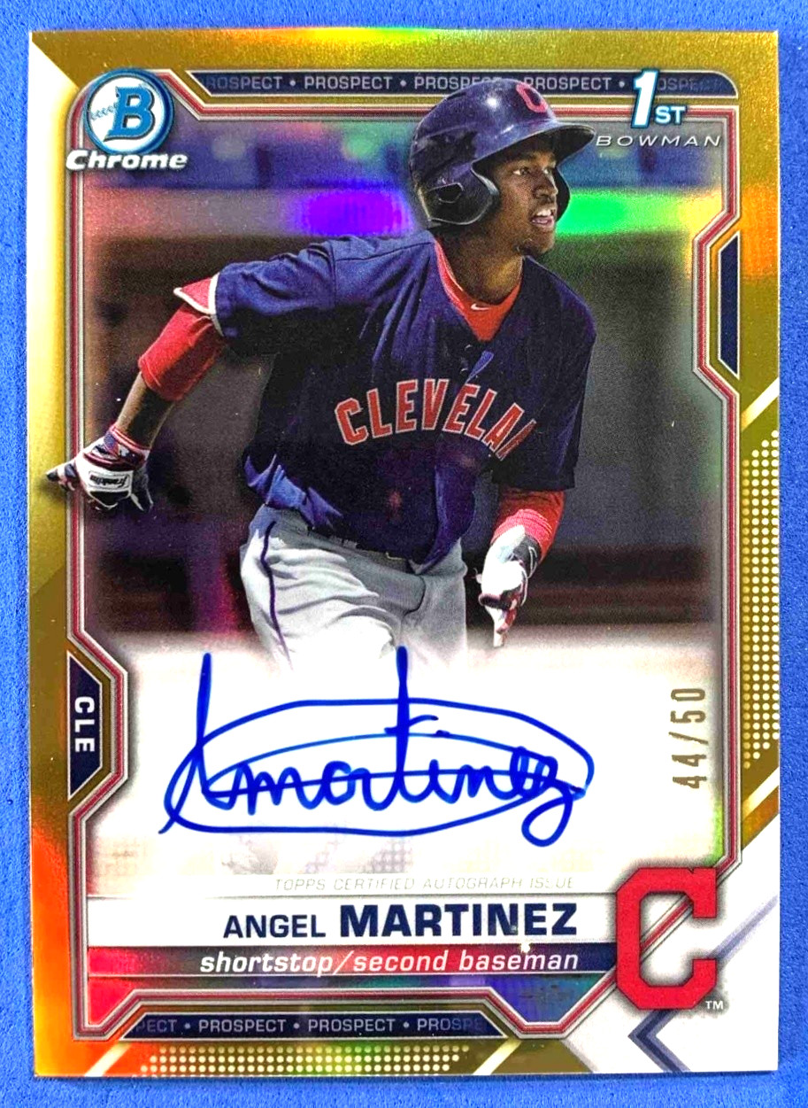Angel Martinez 2021 Bowman Chrome Prospect Auto Gold Refractor #CPA-AMA /50