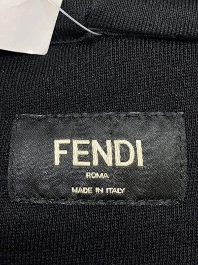 Felpa con cappuccio pullover FENDI Zucca fantasia linea laterale XXL cotone nero FY0981 A2F1