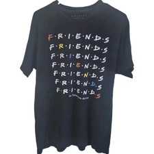 Friends TV Show Black Short Sleeve Crew Neck Unisex Adult Medium Used