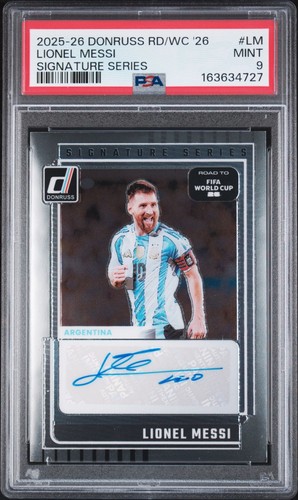 2025-26 Donruss World Cup Lionel Messi Signature Series Auto #SS-LM PSA 9