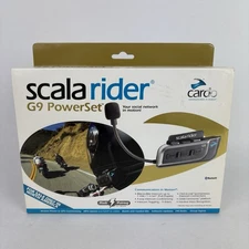 CARDO SCALA RIDER G9 BLUETOOTH DUAL POWERSET COMMUNICATION SYSTEM NEW