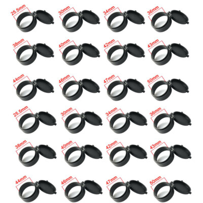 2X Flip Up Scope Covers Rifle Scope Protect Objective Cap Lens Cover for Caliber