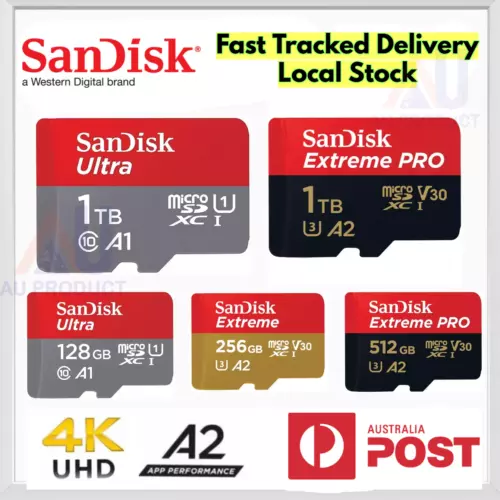 Micro SD Card SanDisk Ultra Extreme Pro 64GB 128GB 256GB 512GB 1TB Memory Card - Picture 1 of 40