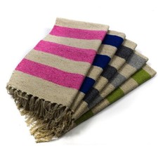 Colourful nautical large stripe rectangle shaped recycled cotton rug