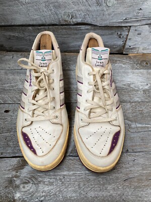 Vintage 80's Adidas white low top white leather sneakers ivan