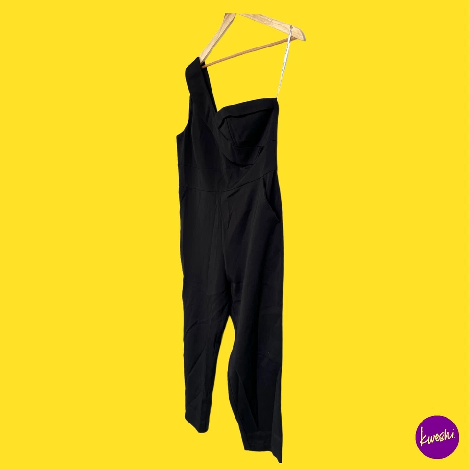 Mono corpiño LAVISH ALICE para mujer de un hombro, volante delantero, negro, Reino Unido 18 Foto 4 de 4