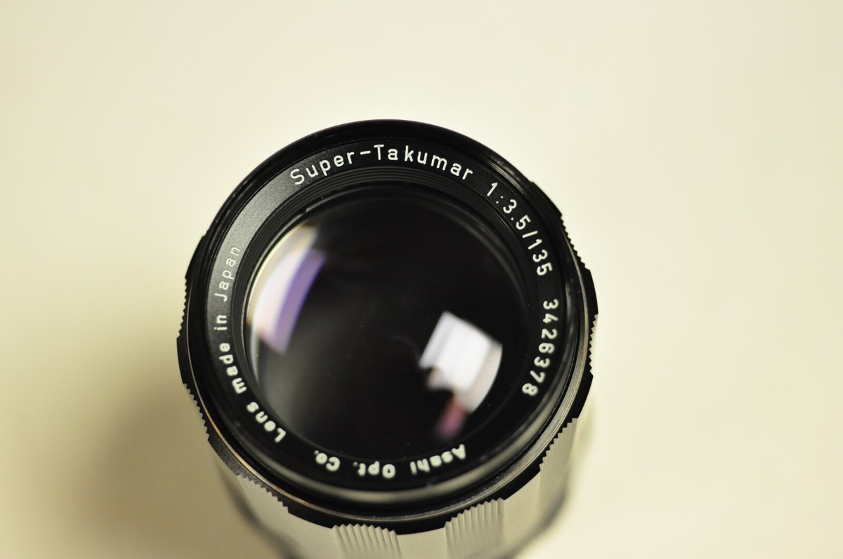 【レア】 PENTAX Asahi Takumar 135mm F3.5 M42 Asahi Pentax Super-Takumar 135mm f3.5 sm / M42 with caps, hood