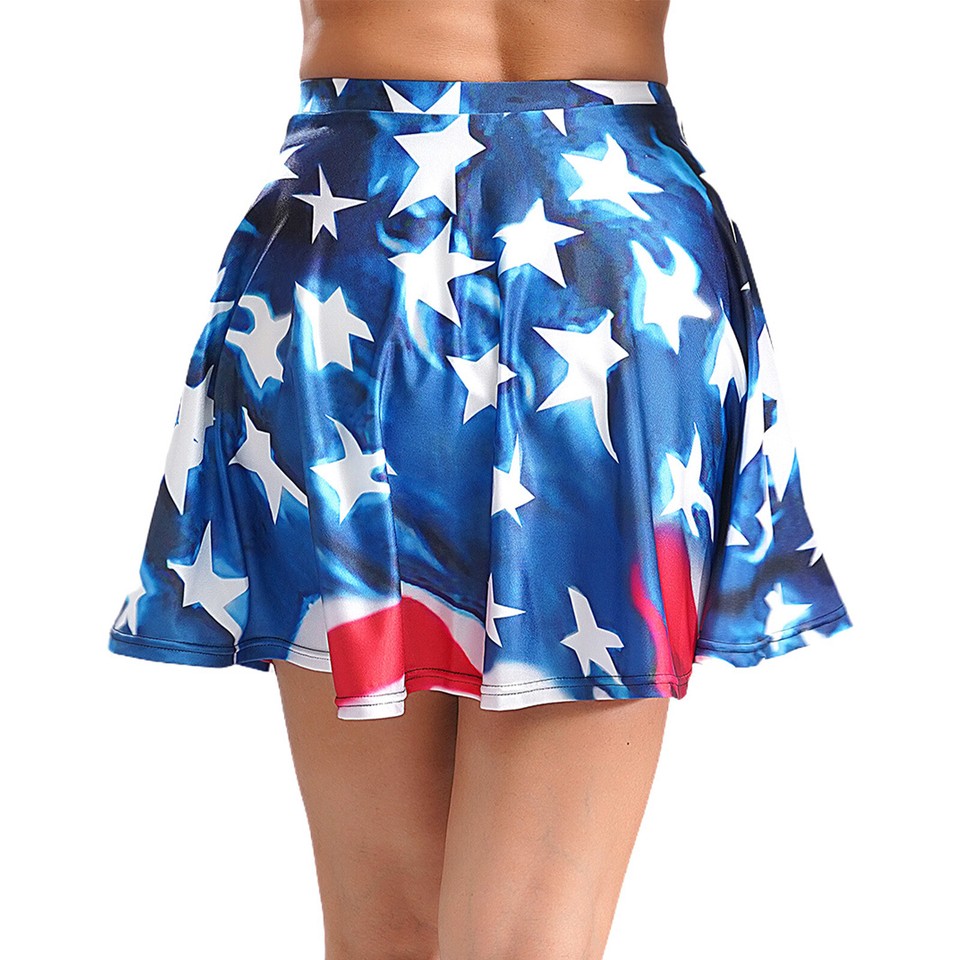 Womens Ruffled Mini Skirt Rave Skorts Dance Aline Miniskirt Going Out