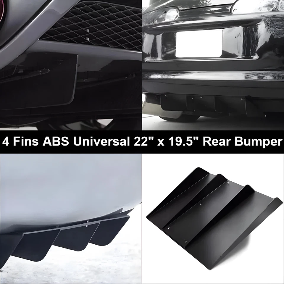 Black Rear Bumper Diffuser Shark Fin Spoiler Splitter For Ford Mustang 2005-2020 Foto 4 de 4