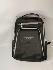 JuJuBe Be Right Back Travel Backpack Diaper Bag Black With Silver Trim