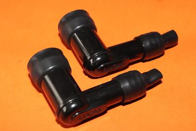 TRIUMPH NORTON BSA PAIR LUCAS SPARK PLUG CAP LB05F BLACK RESISTOR TYPE