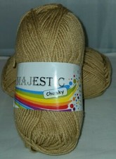 2 SKEINS/BALLS OF MAJESTIC CHUNKY YARN - BEIGE