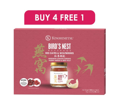 [BUY 4 FREE 1] Kinohimitsu Bird's Nest with Red Dates & Wolfberries (6's) DHL
