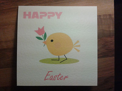 Handgefertigte Frohe Ostern Karte - Stil 2 - süßes kleines Küken VERSAND MIT VERFOLGUNG