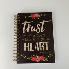 Christian Journal Hardcover Spiral Lined with Faith inspiration 8.5 x 6.5