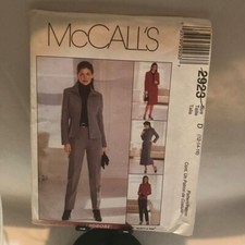 #2923 McCalls Womens Pant Suit Sewing pattern 12-16