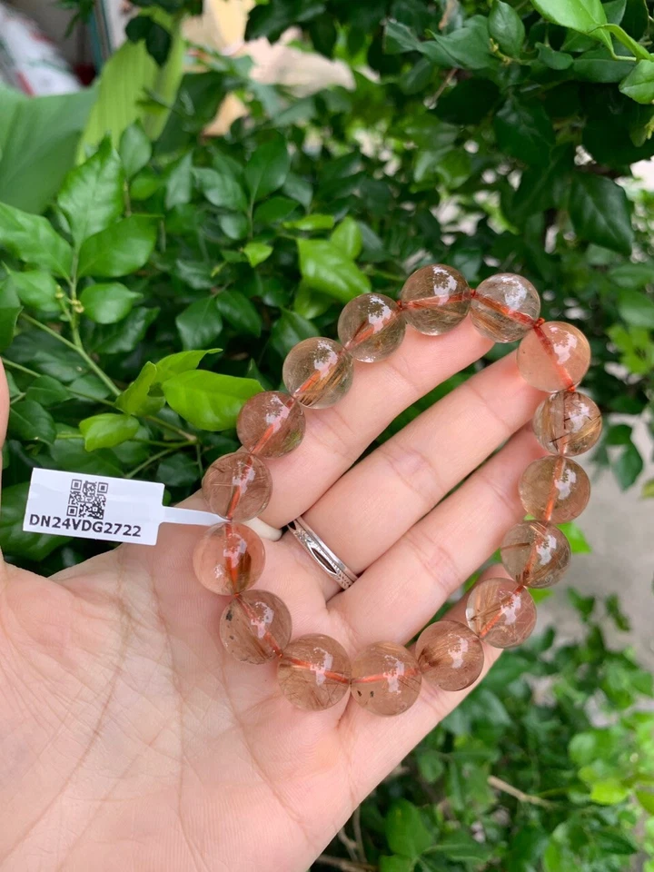 Copper Rutilated Gemstone 13MM Bracelet, Wrist 17CM/6.3/4” - Image 2 of 4