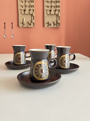 1/4 Tasse Arabesque von Denby Made in England Vintage Braun Cup Mug 70er 70s Cup