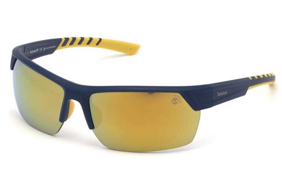 Спортивные солнцезащитные очки Timberland TB9193 91R матово-синего цвета с поляризованной пленкой 70-10-135 18290₽