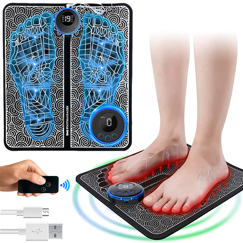 Foot Massager Carpet with Remote 8 Modes EMS Folding Portable Foot