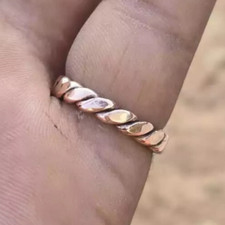 Solid Pure Copper Minimalist Healing Ring, Handmade Unisex, Tensor Ring Flat