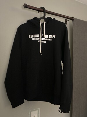 BAPE x Undefeated Hoodie Pullover Black Rare Authentic Size Medium