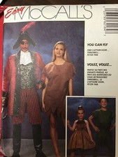 New McCall's Uncut Halloween Sewing Pattern SizeL 40 42 Pattern 6218 pirate