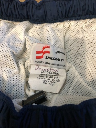 Pantalones militares PT USAF azules hombres grandes largos calentamientos usados Phy Trng #2240 - Imagen 4 de 5