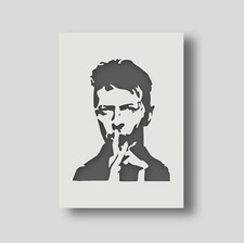 David Bowie stencil for wall art, home decor, arts & crafts. Various sizes.