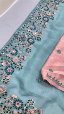 Bollywood Pakistani Saree New Sari Blouse Designer Party Wear ...