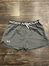 Under Armour Girls Youth Shorts Size Large Play Up Gray Athletic Elastic Waist