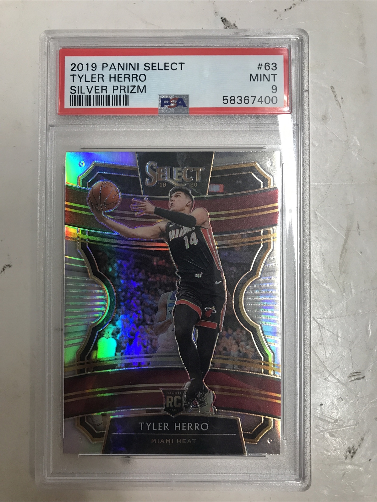 2019-20 Panini Select Tyler Herro Silver Prizm #63 Rookie Card PSA 9 - TCCCX