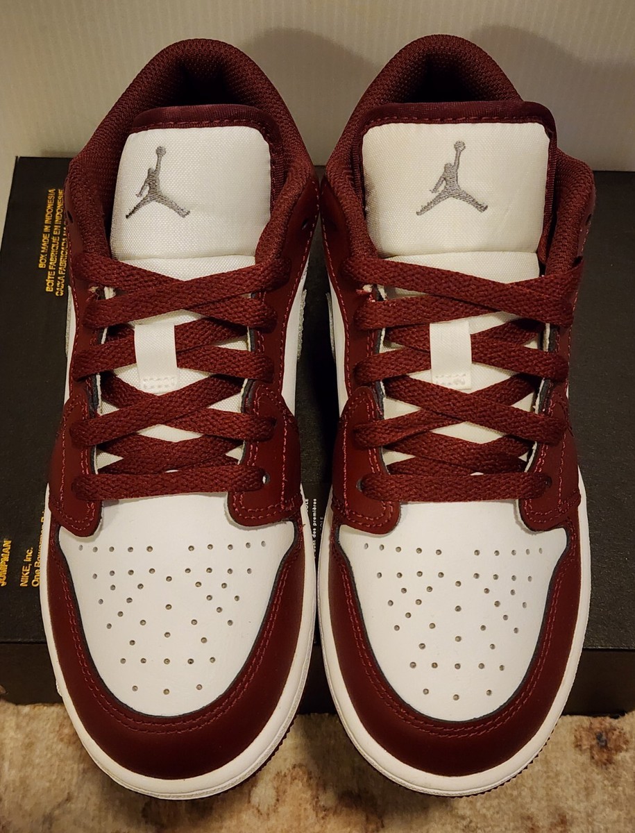 Nike Air Jordan 1 Low GS Cherrywood Red Grey 553560-615 Size 3.5Y