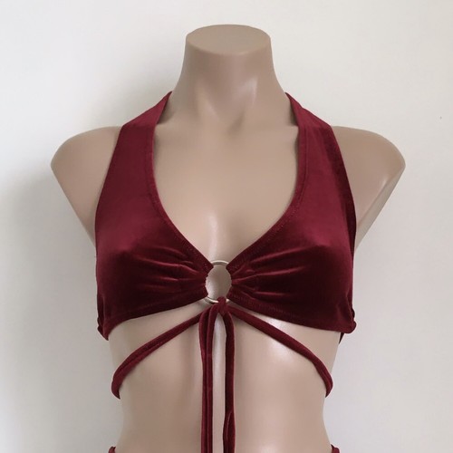 Schminke π« Velvet 5x ring halter top Polewear pole dance bikini style festival - Picture 7 of 20