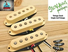 Artec Giovanni Noiseless Strat Single Coil SSS Pickup SET, AlNiCo 5 Cream