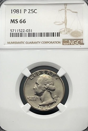 1981-P Washington Quarter 25C NGC MS 66